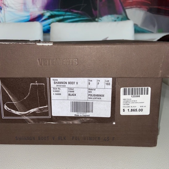 Vetements x Church’s Shannon Boot V size 9 NWT​​​ - Picture 9 of 14